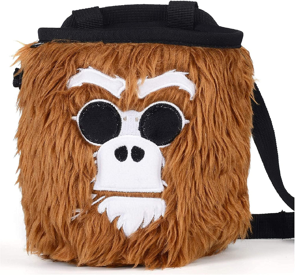 BG Climbing monkey chalk bag front view showing playful design and portability