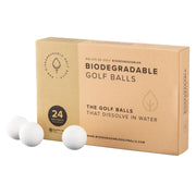 Biodegradable Golf Balls BGB front packaging shows eco-friendly 24-pack benefit