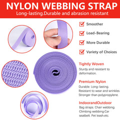 BIFZOIN array of 15 colorful webbing rolls lined up for creative project color choices