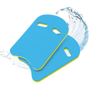 biguphate front view of two blue EVA kickboards showing shape and color for clear identification