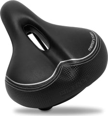 Bikeroo front view of extra wide saddle showing full shape and comfort