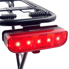 BikeSpark BKS-G5 front view showing lens and LEDs for improved rear visibility