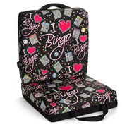 Bingo Innovation front view showing bold bingo-themed cushion pattern and bright visual appeal