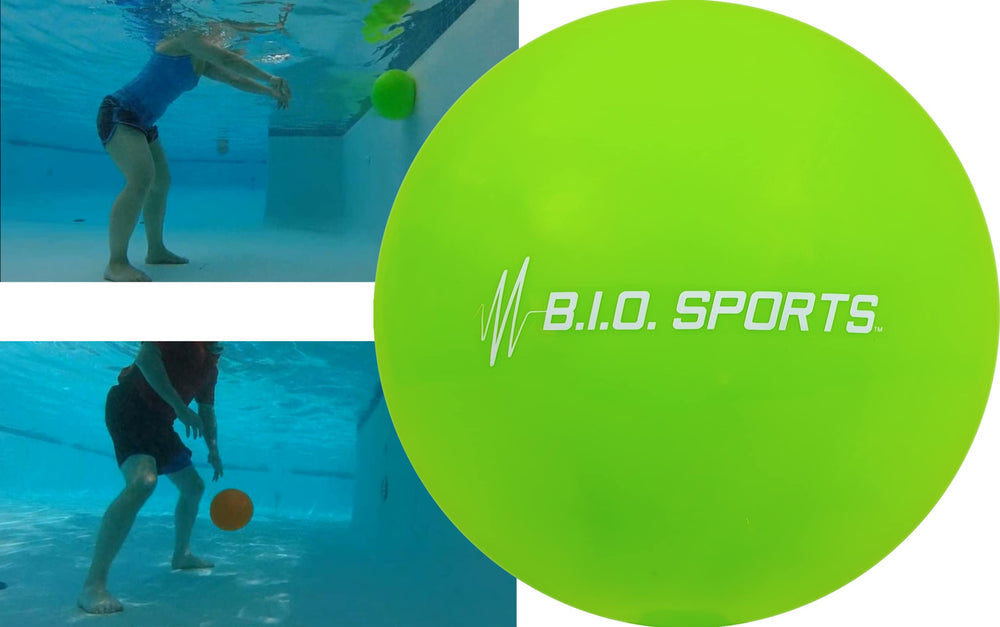 B.I.O. Sports green resistance ball front view showing shape and color for clear workouts