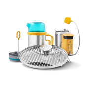 BioLite CampStove 2+ front setup showing compact packed kit and quick camp benefits