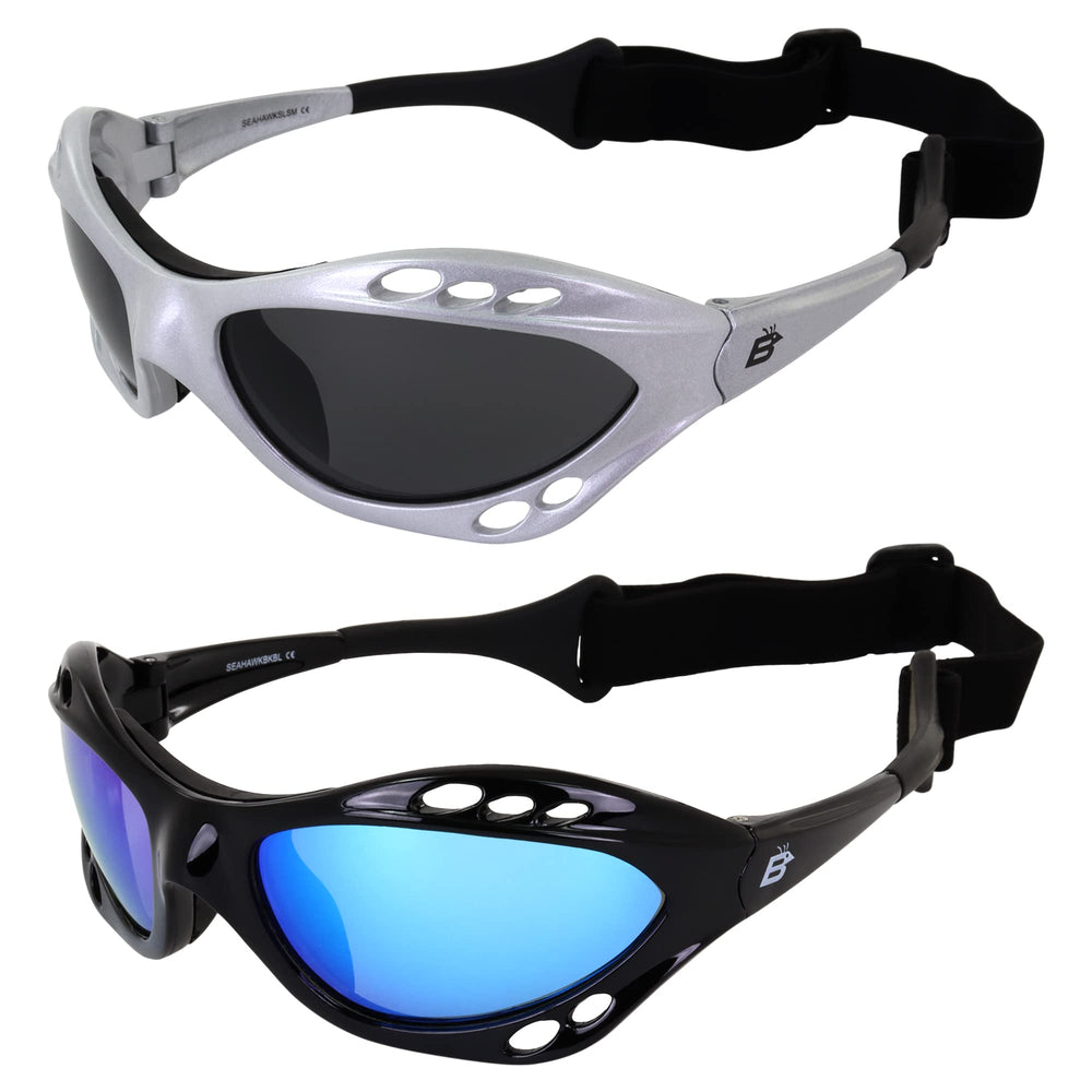 Birdz Seahawk front view black frame showing secure fit and glare reduction