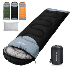 BISINNA front view of sleeping bag showing shape and hood for warmth