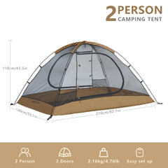 BISINNA interior roomy space accommodating two sleeping pads comfortably