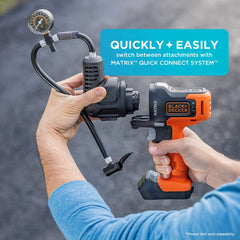 BLACK+DECKER accessory storage with beach ball and needle nozzles for organized convenience