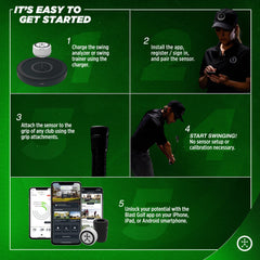Smartphone showing Blast Motion auto-clipped swing video with overlaid metrics for review