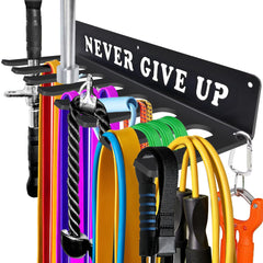 Bliocefo front view of 8-hook wall rack showing compact organization benefit