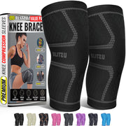 BLITZU knee brace front view showing slim support and streamlined fit