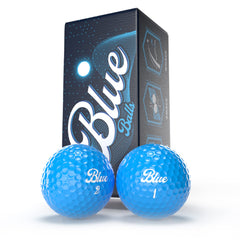 Blue Balls lit up after impact in darkness showing visibility benefit: bright glow for night play