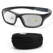 BLUE CUT front view goggles showing full coverage and secure fit benefit