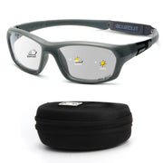 BLUE CUT front view of goggles showing full coverage and protection
