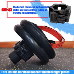 BLUSLM tib bar fitted with weight plates showing capacity and progressive resistance