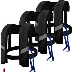 Bon amixyl front view of 3-pack life jackets showing compact profile and secure fit