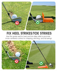 BoomBa trainer in use on a driving range demonstrating drill for cleaner strikes