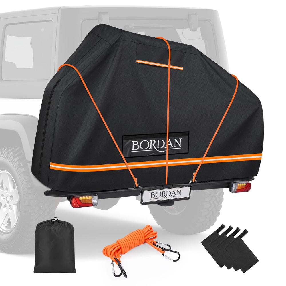 BORDAN front view of two bikes covered protecting paint and components