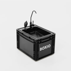 BOXIO front view showing compact sink ideal for travel
