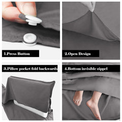 BREENHILL integrated pillow sleeve with jacket stuffed for a clean pillow