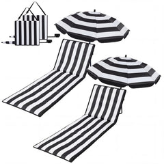 briwooody front view of two chairs and umbrellas showing comfort