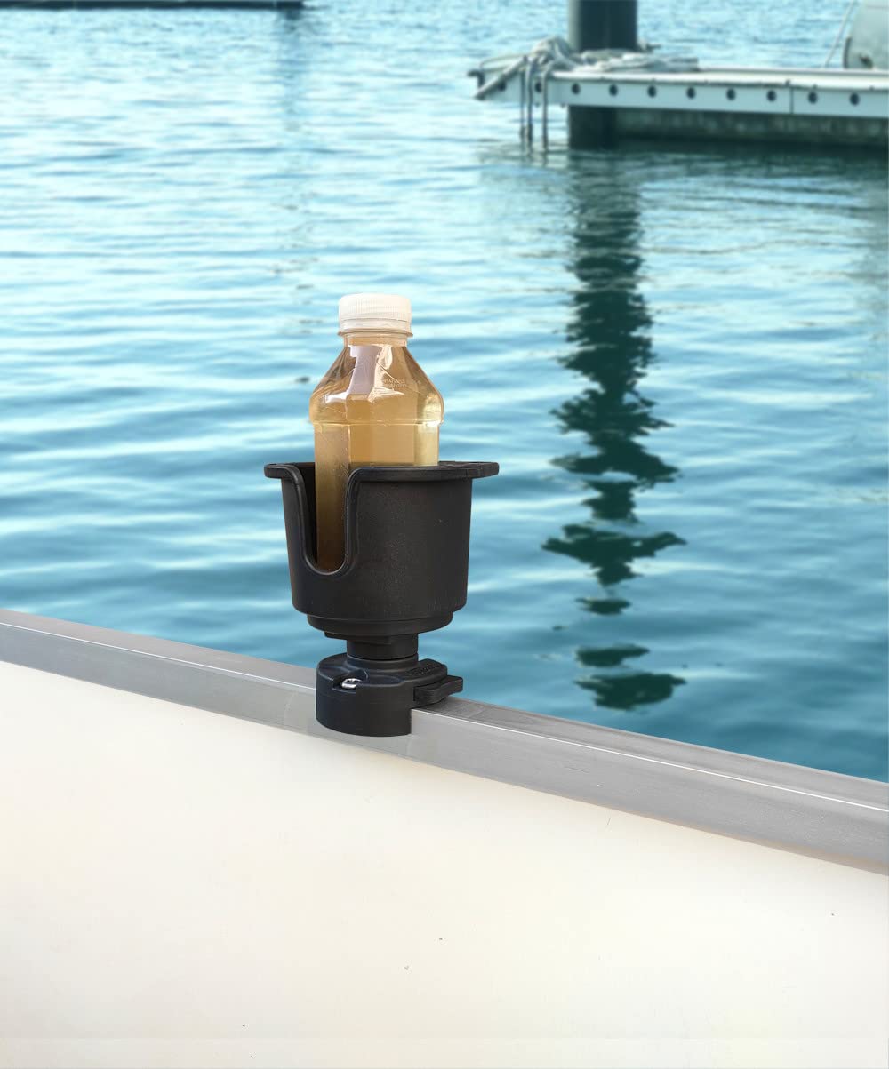 Brocraft front view of cup holder showing stable drink support and easy clamp