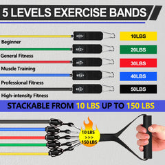 BSJ BESTGYM color-coded latex bands displaying adjustable resistance levels