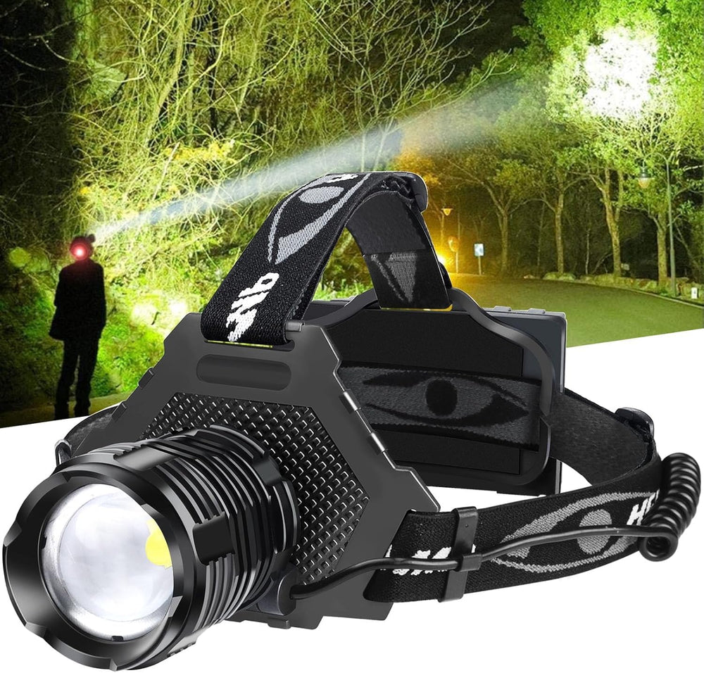 Bud K front view headlamp showing bright beam and casing, improves night visibility