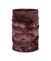 Buff merino gaiter front view in burgundy showing fit and style for versatile wear