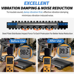 BXI side profile showing 0.8 inch thickness and scale for superior vibration damping benefit