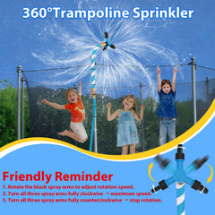 BYIUA solar LED lights lit at night creating safe, colorful evening trampoline play