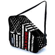 Bzocm front view flag design showing logo and zippered pocket for quick ID benefit