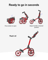 Caddytek folded in trunk-ready compact size for easy transport and storage