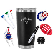 Callaway 20 oz tumbler front view showing matte finish and durable design benefit