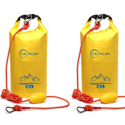 CALPALMY front view showing bright yellow sand anchor bag and rope for quick identification