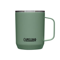 CamelBak Camp Mug front view showing moss finish and durable powder coat