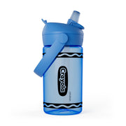 CamelBak bottle front view showing cerulean color and compact shape for easy packing