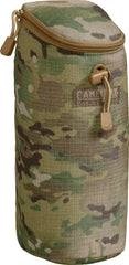 CamelBak Max Gear Tactical Bottle Pouch front view in Multicam showing secure zipper and MOLLE attachment benefit