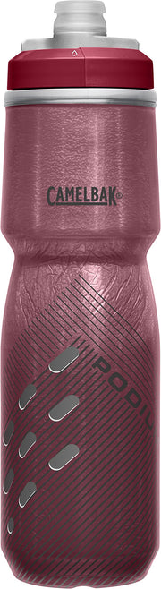 CamelBak Podium Chill front view showing burgundy bottle and ergonomic shape for confident handling