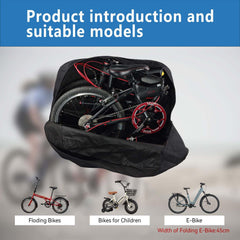 CamGo shoulder strap in use carrying folded bike for hands-free transport