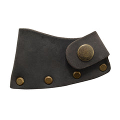 Camillus hatchet with leather sheath showing safe transport and blade protection