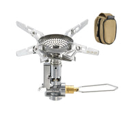 camping moon front view of stove showing compact design and portability benefit
