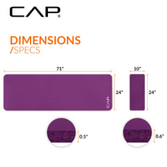CAP rolled mat with strap for easy transport and compact storage benefit