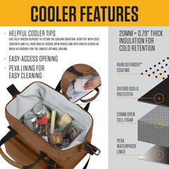 Carhartt cooler open with gloved hand reaching in for easy-access benefit