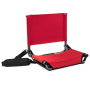 Cascade Mountain Tech front view showing red extra-wide seat with comfortable padding
