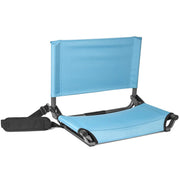 Cascade Mountain Tech front view showing light blue extra-wide seat comfort