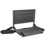 Cascade Mountain Tech front view showing roomy 20-inch seat for full-event comfort