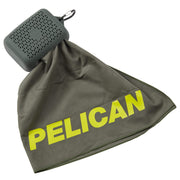 Case-Mate Pelican Outdoor towel front view showing compact olive drab and benefits