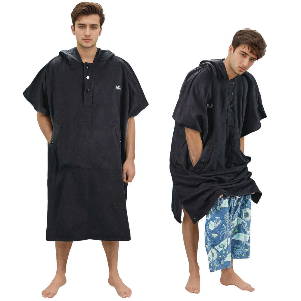 Catalonia front view poncho showing full coverage and privacy benefit